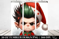 Angry Baby Elf with Santa Hat 20 Oz Tumbler Product Image 2