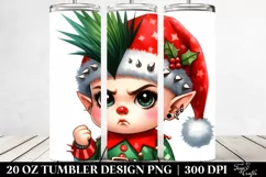 Angry Baby Elf with Santa Hat 20 Oz Tumbler Product Image 2