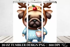 Expressive Pug with Winter Outfit 20 Oz Tumbler Product Image 2