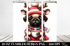 Expressive Pug with Winter Outfit 20 Oz Tumbler Product Image 2