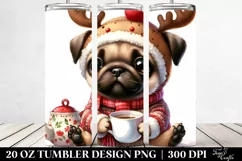 Expressive Pug with Winter Outfit 20 Oz Tumbler Product Image 2