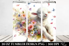 Lamb Tumbling with Spring Petals | 20 oz Tumbler Product Image 2