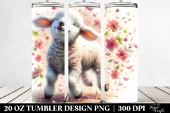 Lamb Tumbling with Spring Petals | 20 oz Tumbler Product Image 2