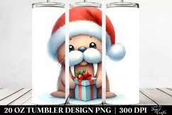 Expressive Walrus with Winter Outfit 20 Oz Tumbler Product Image 2