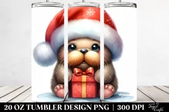 Expressive Walrus with Winter Outfit 20 Oz Tumbler Product Image 2