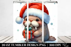 Expressive Walrus with Winter Outfit 20 Oz Tumbler Product Image 2