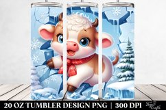 Baby Cow in a Winter Scene, 20 Oz Tumbler Product Image 2