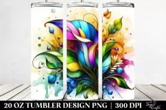 Colorful Stained Calla Lily | 20 oz Tumbler Product Image 2