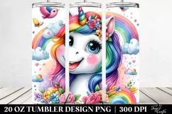Cute Unicorn Smiling Funny | 20 oz Tumbler Product Image 2