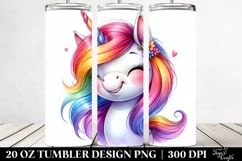 Cute Unicorn Smiling Funny | 20 oz Tumbler Product Image 2