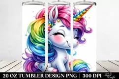 Cute Unicorn Smiling Funny | 20 oz Tumbler Product Image 2