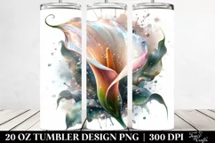 Calla Lily Watercolor Splash | Tumbler Product Image 2