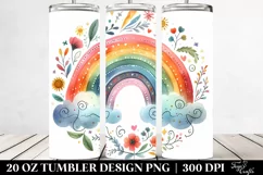 Colorful Rainbow Watercolor | 20 Oz Tumbler Product Image 2
