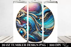 Colorful Blueis Background with Glitter | 20 Oz Tumbler Product Image 2