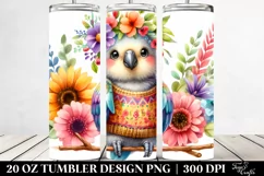 Whimsical Flowers,Baby Parrot Tumbler Product Image 2