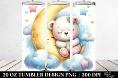 Cute Baby Bear on the Moon | 20 Oz Tumbler Product Image 2