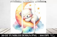 Cute Baby Bear on the Moon | 20 Oz Tumbler Product Image 2