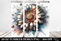 Gerbera Watercolor Splash | Tumbler Product Image 2