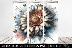 Gerbera Watercolor Splash | 20 oz Tumbler Product Image 2