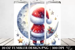 Cute Santa on Winter Moon | 20 oz Tumbler Product Image 2