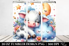 Cute Sleeping Baby Cow | 20 Oz Tumbler Product Image 2