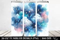 Colorful Blue Watercolor Cloud | 20 oz Tumbler Product Image 2