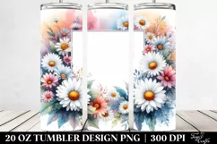 Colorful Daisy Frame, Transparent 20 Oz Tumbler Product Image 2
