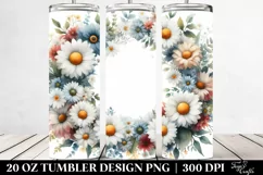 Colorful Daisy Frame, Transparent 20 Oz Tumbler Product Image 2