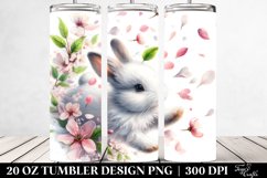Rabbit Tumbling with Spring Petals | 20 Oz Tumbler Product Image 2