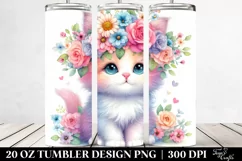Kitten Flower Crown Watercolor 20 Oz Tumbler Product Image 2