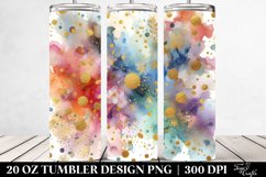 Colorful Watercolor Golden Stains | 20 oz Tumbler Product Image 2