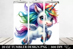 Cute Jumping Unicorn Clipart, High-Res 20 Oz Tumbler Product Image 2