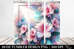 Wooden Stained Gerbera Watercolor Splash 20 Oz Tumbler Product Image 2