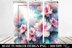 Wooden Stained Gerbera Watercolor Splash 20 Oz Tumbler Product Image 2