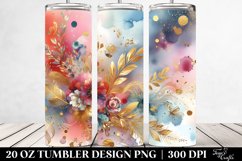 Colorful Watercolor Golden Stains | 20 oz Tumbler Product Image 2