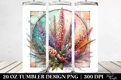 Wooden Stained Heather Watercolor Splash 20 Oz Tumbler Product Image 2