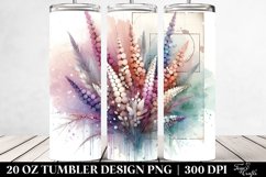 Wooden Stained Heather Watercolor Splash 20 Oz Tumbler Product Image 2