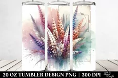 Wooden Stained Heather Watercolor Splash 20 Oz Tumbler Product Image 2