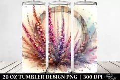 Wooden Stained Heather Watercolor Splash 20 Oz Tumbler Product Image 2