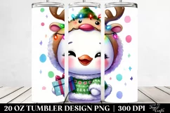 Enthusiastic Swan with Reindeer Horns 20 Oz Tumbler Product Image 2
