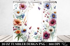 Centered Watercolor Wild Flowers | 20 Oz Tumbler Product Image 2