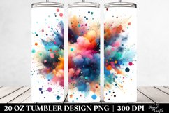 Colorful Watercolor Particles with Splash | 20 Oz Tumbler Product Image 2