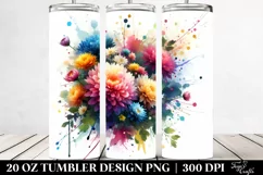 Colorful Bouquet with Vibrant Chrysanthemum | 20 Oz Tumbler Product Image 2