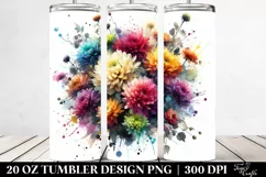 Colorful Bouquet with Vibrant Chrysanthemum | 20 Oz Tumbler Product Image 2