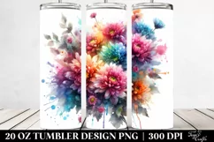 Colorful Bouquet with Vibrant Chrysanthemum | 20 Oz Tumbler Product Image 2