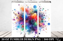 Colorful Watercolor Particles with Splash | 20 Oz Tumbler Product Image 2