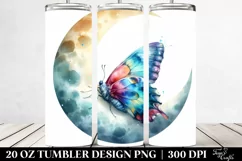 Colorful Butterfly Sleeping on the Moon | 20 Oz Tumbler Product Image 2