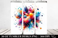 Colorful Watercolor Splash | 20 Oz Tumbler Product Image 2