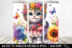 Whimsical Flowers,Baby Kitten Tumbler Product Image 2
