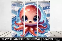 Cute Baby Octopus with Big Eyes, Transparent 20 Oz Tumbler Product Image 2
